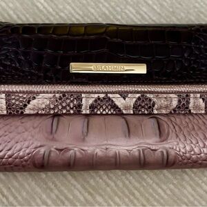 Brahmin Cordelia Trifold Wallet Mellow Rose Jessamine Pink Croc